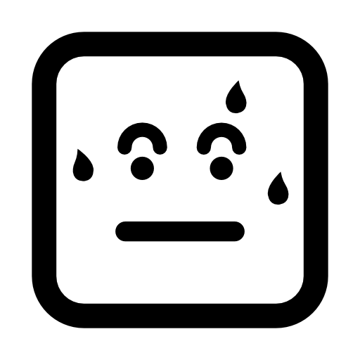 Sweating emoticon square face
