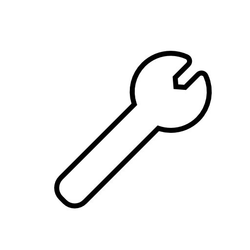 Wrench outline symbol, IOS 7 interface