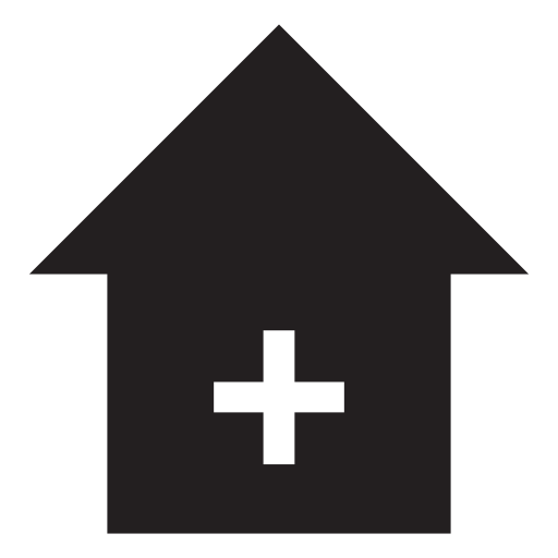 Home with cross symbol, IOS 7 interface