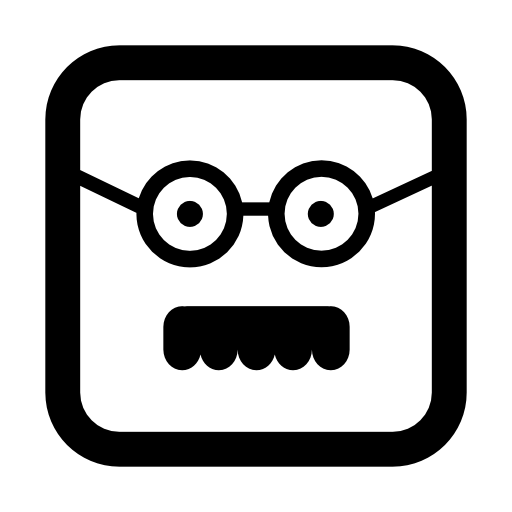 Male square face with glasses and mustache