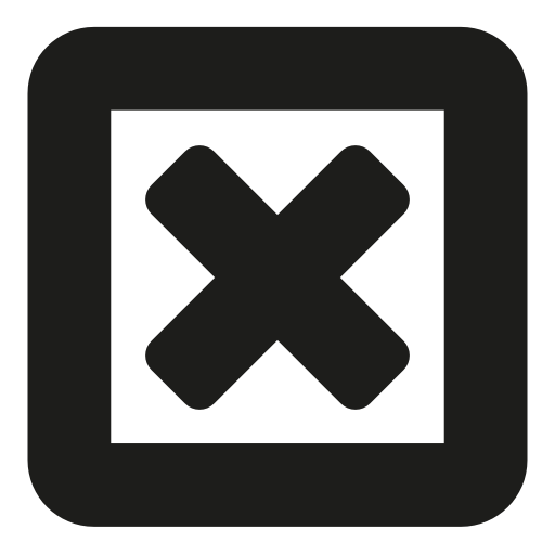 Close cross sign in a square button