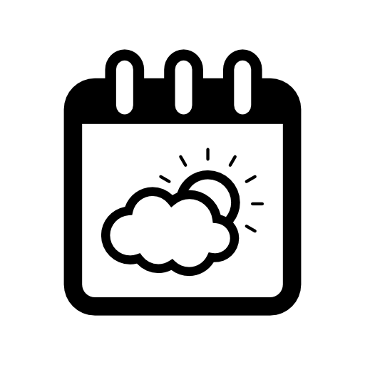 Cloudy day calendar interface symbol