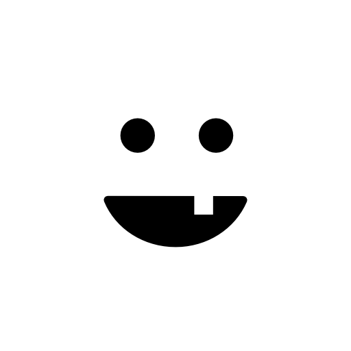 Happy emoticon with one tooth