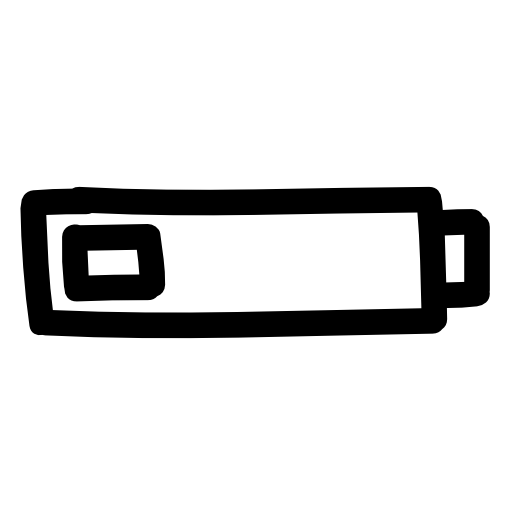 Low battery hand drawn interface symbol