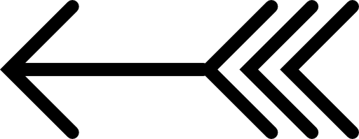 Arrow of indian style in horizontal position pointing left