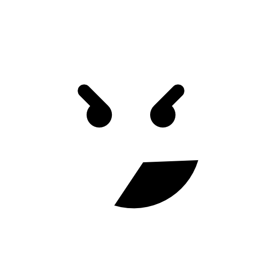 Square emoticon angry face