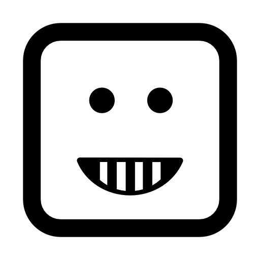 Emoticon happy smiling square face shape