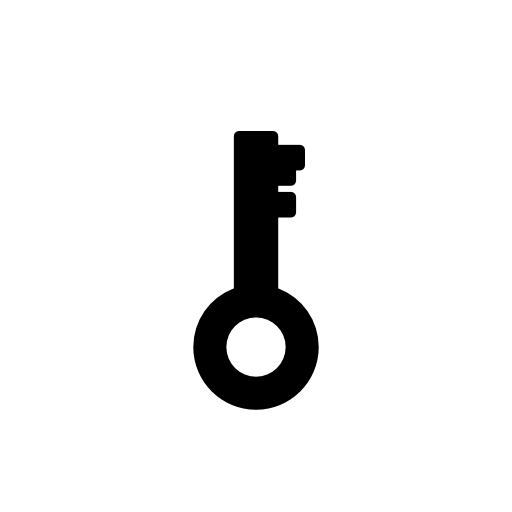 Key password interface symbol in a circle