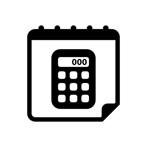 Calculator on calendar page
