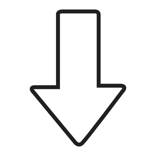 Arrow bold down, IOS 7 interface symbol
