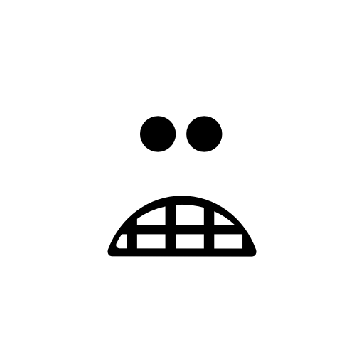 Scared emoticon square face