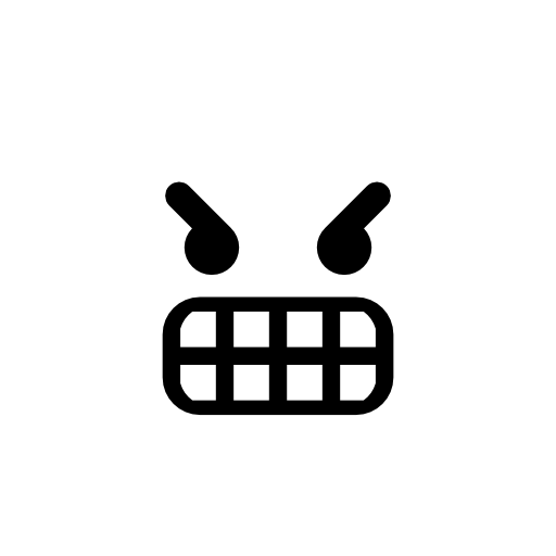 Very angry emoticon square face