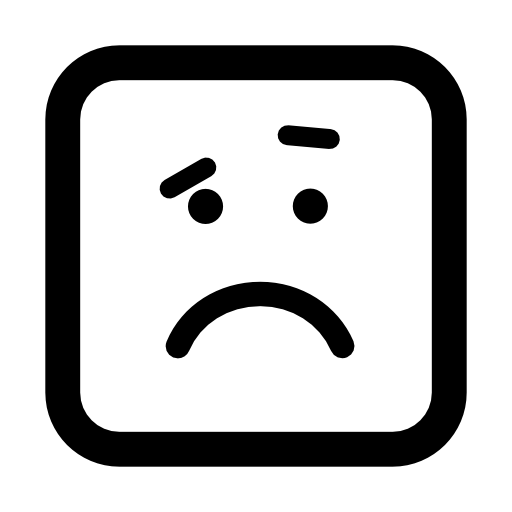 Sad rounded square emoticon