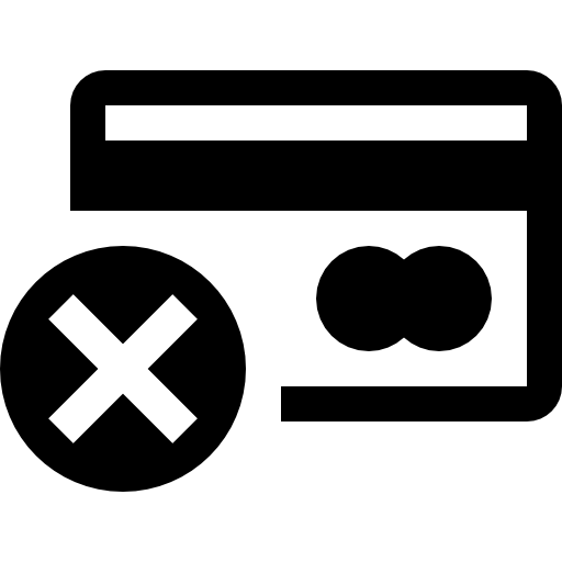Credit card remove symbol with a cross for interface