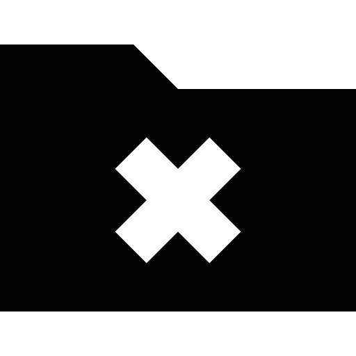 Folder remove symbol with a cross