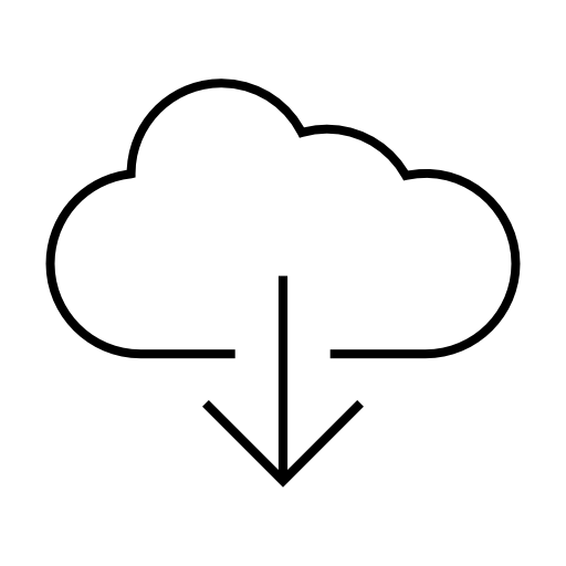 Arrow down inside a cloud outline