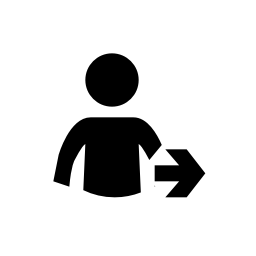 Arrow pointing people to right