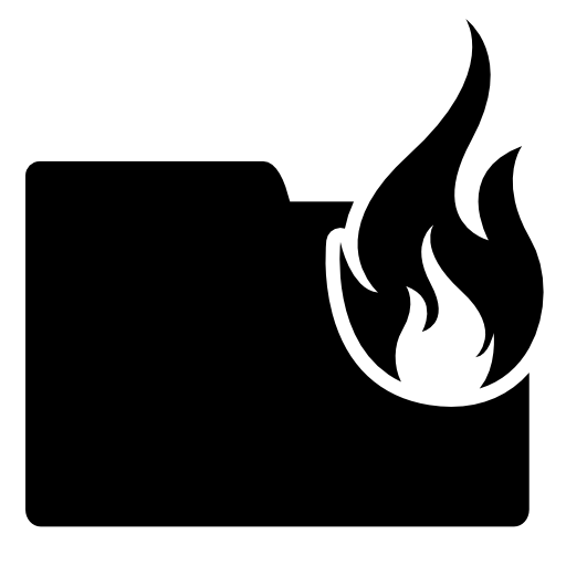 Burn folder interface symbol