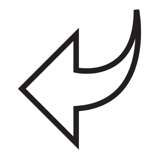 Arrow shape pointing left, IOS 7 interface symbol