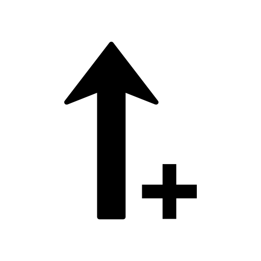 Sort up ascending arrow with plus sign