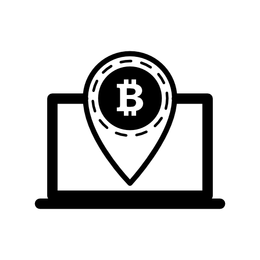 Bitcoin symbol placeholder in laptop
