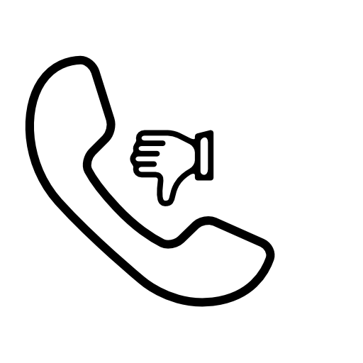 Call symbol with thumb down sign