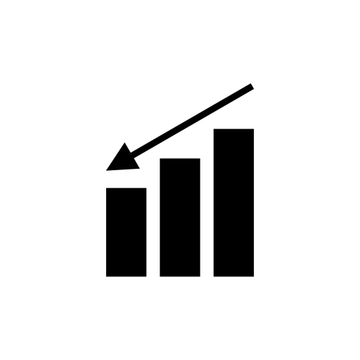 Calculations down bars graphic interface symbol