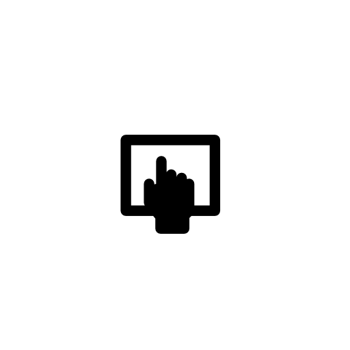 Touch screen symbol in a circle