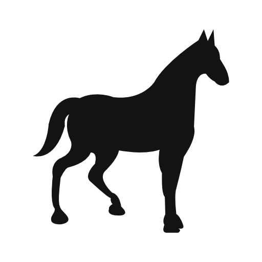 Race horse black silhouette