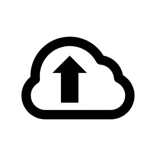 Upload arrow sign inside cloud outline