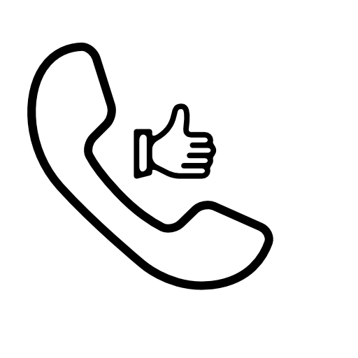 Phone auricular and thumb up sign