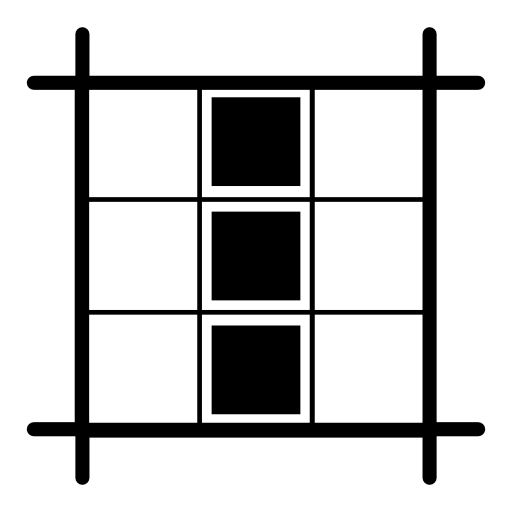 Square layouting with three black boxes