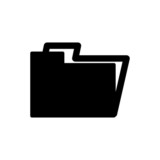 Open folder black interface symbol