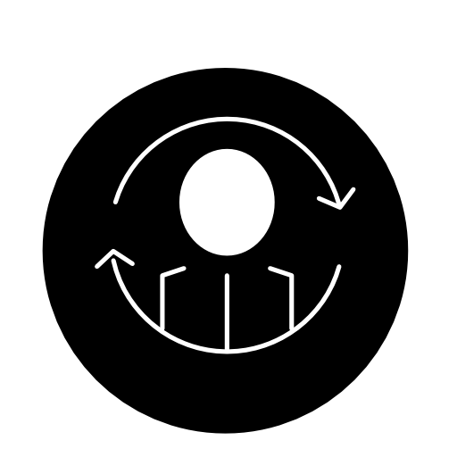 Person synchronization symbol in a circle