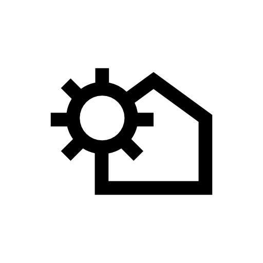 House outline variant with sun