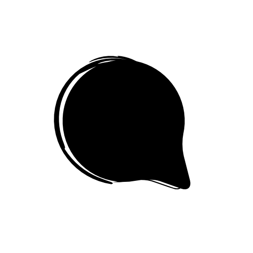 Chat sketched social symbol of a circular black speech bubble