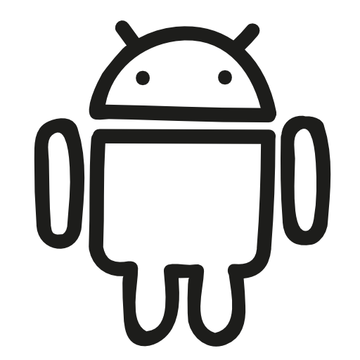 Android hand drawn logo outline