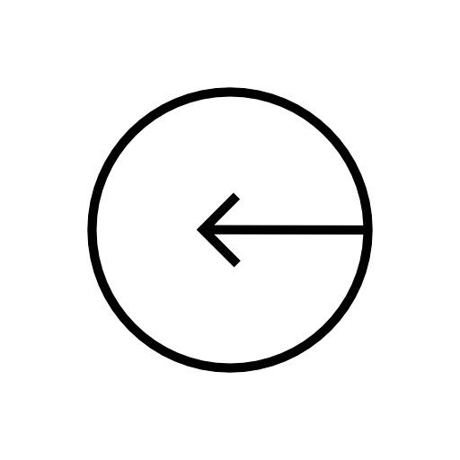 Arrow to the left inside a circular outline
