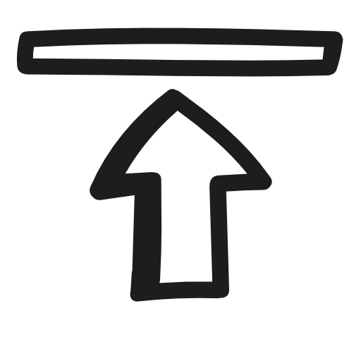 Go to the top hand drawn interface symbol with an arrow pointing up to a thin rectangle