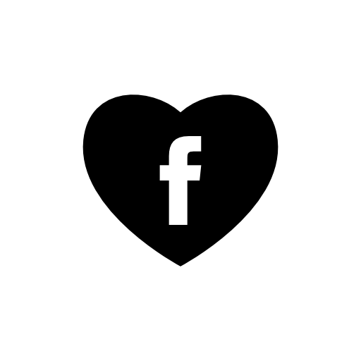 Heart with social media facebook logo