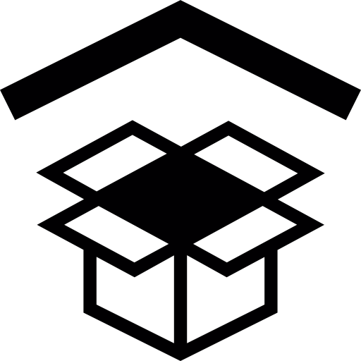 Dropbox symbol with arrowhead up