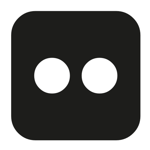 Flickr logo variant of two dots in a rounded square