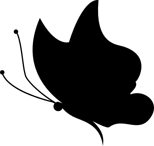 Butterfly black shape facing left