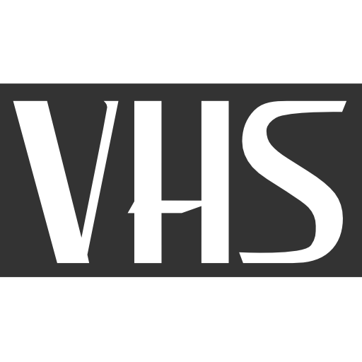 Video home system logo on black background