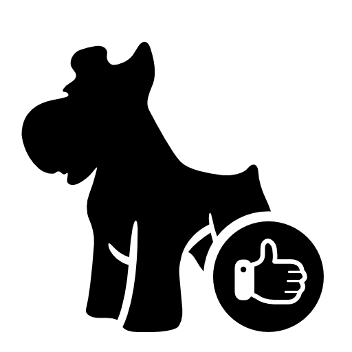 Thumb up on dog symbol