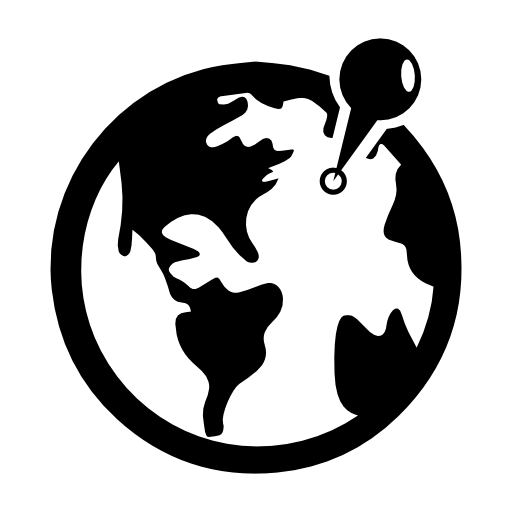 Placeholder on a globe