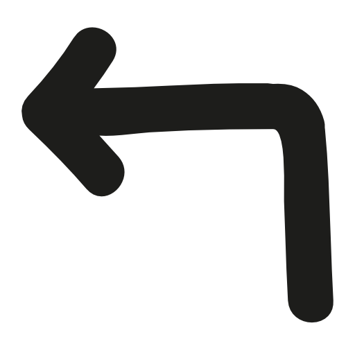 Back arrow pointing left hand drawn symbol