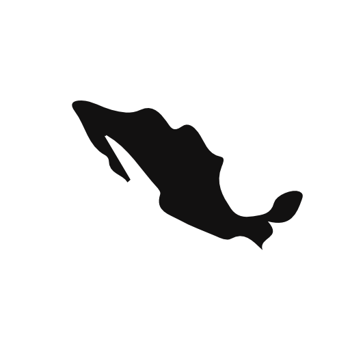 Mexico country map black shape