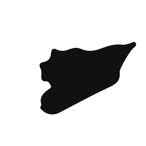 Syria black country map shape