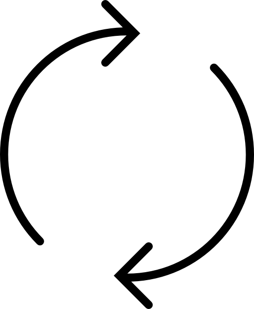 Arrows circular thin couple rotation